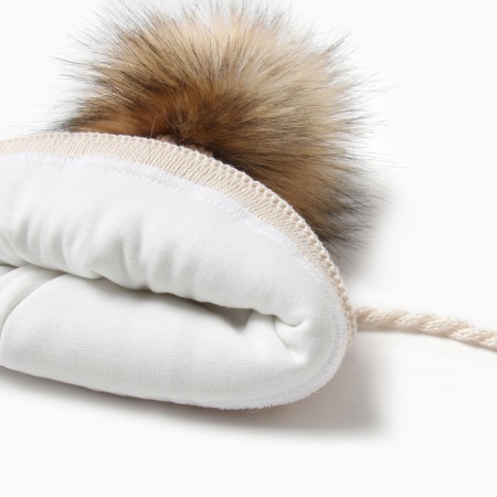 Children's hat with insulation, rr 35-40, milk color-1