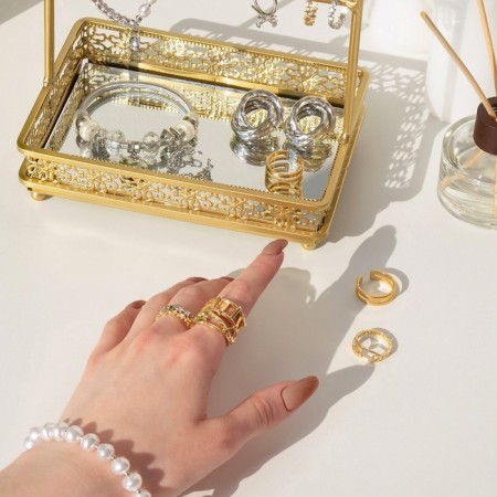 Decoration for jewelry "rectangle with hooks", 16.5 × 11 × 26 cm, color gold-5