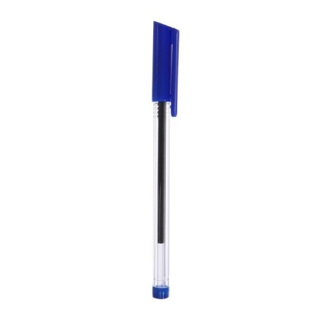 A set of ballpoint pens 8 pieces, a rod 1.0 mm blue, the body is triangular, transparent-1