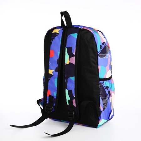 Youth backpack from textiles, 3 pockets, lilac color-3