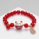 Bracelet "Japan" a cat with beads, colored in gold, 16 cm