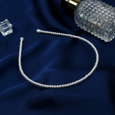 Hair cap "Pearl paradise" 0.3 cm, white