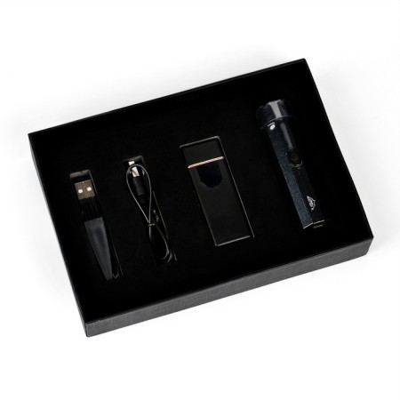 Gift set 2 in 1: Electronic lighter 7.5 x 3 cm, electric shock 9.5 x 2.5 cm-3