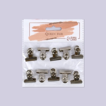 Clamps for nail extension, 2.2 cm, 10 pcs, silver color-3