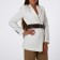 Women's belt, width 6 cm, buckle metal, brown color