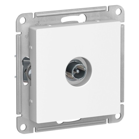 Television socket SE AtlasDesign 4DB, passing, mechanism, white, Atn000192