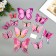 Magnet Plastic "Light pink butterflies" set 12 pcs