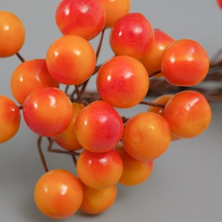 Decor for creativity "Berries" length 1.2 cm, red-yellow-2