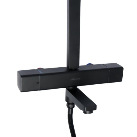 Showing system Accoona A83306F, one -leaf, thermostat, tropical shower, watering can, black-3