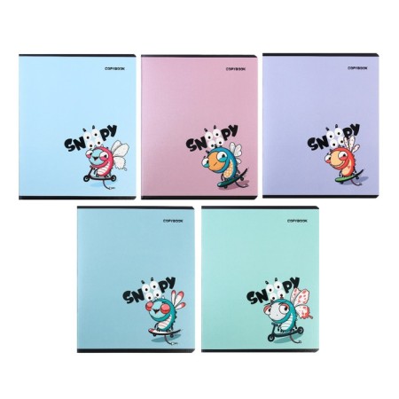 Notebook 48 sheets, in a cage, "Snuuup", cover shaking cardboard, twin-lak, UV-lak, 5 designs