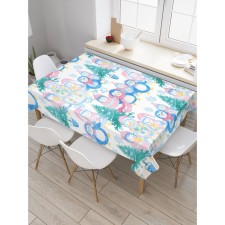 The tablecloth “Family of Snowmen”, rectangular, Saten, size 145x180 cm