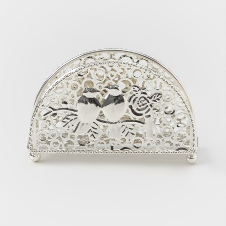 Decorative napkin "Birds", 14 × 4.5 × 8.5 cm, silver color-2