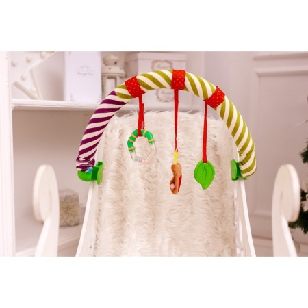 Soft game is soft on the crib, stroller "Bear", 28-43 cm., Breaker, rattles, 3 toys, crush me-4