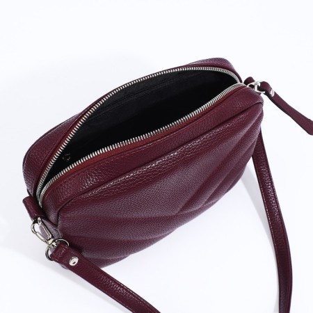 Richet Cross-Boda Bag on a zipper, external pocket, burgundy color-7