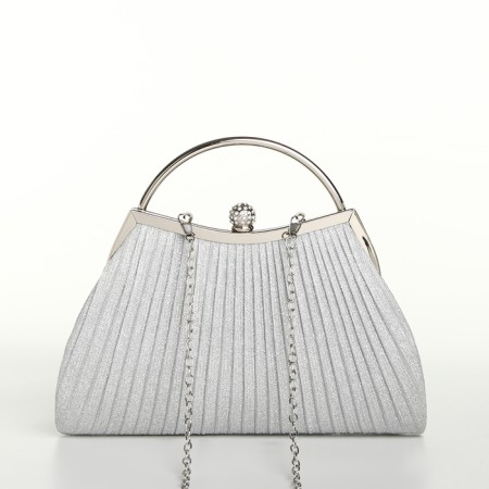 Female bag on farmar, silver color
