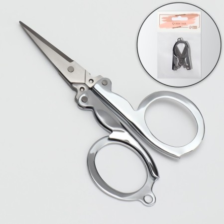 Scissors are manicure, folding, straight, 10.5 cm, silver color-1
