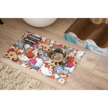 Rug for a bowl "Foolish cat" 43x28 ​​cm-5
