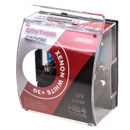 Car lamp SkyWay satellite HB4/9006, 12 V, 55 W, Xenon White+30, 4500 K, 2 pcs-1