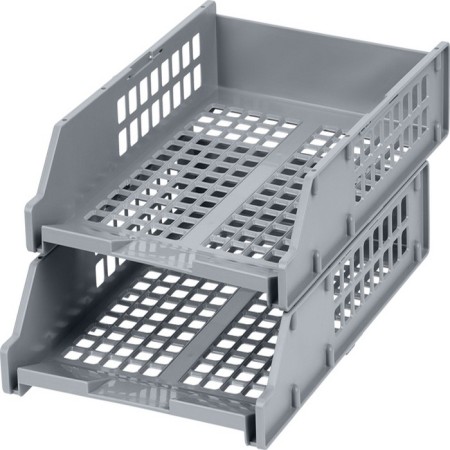 A set of horizontal paper trays 2 pieces of Strong, on metal rods, gray-8