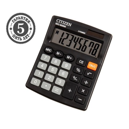 CITIZEN CITIZEN CAPEL CALCAL "SDC-805NR", 8-bit, 105 x 120 x 21 mm, double power, compact, black