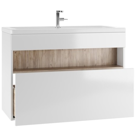 Domino Fortuna cabinet under the Mario 100 sink, suspended, with 1 upper box-1
