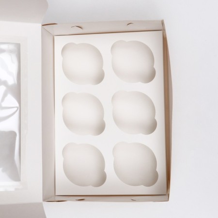 Packaging for 6 cupcakes with a window, craft, 25 x 17 x 10 cm-3