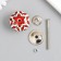 Handle for the casket ceramics, metal "red vegetable pattern" 4,1x4.1x6 cm