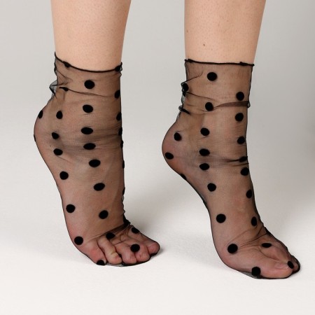 Carnival accessory, socks, black in polka dots-1