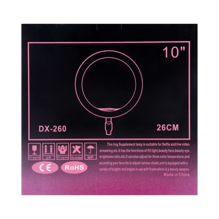 LED ring lamp Luazon CB-32, 10 "(26 cm), 10 W, 3 modes, works from USB-18