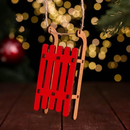 Christmas tree decoration "Salad", 10x4.5x2.5 cm, MDF-1