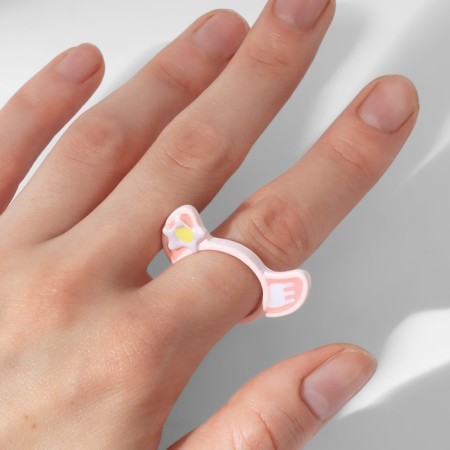Ring "Montrustrik" ears, white-pink color, dimensionless-3
