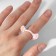 Ring "Montrustrik" ears, white-pink color, dimensionless