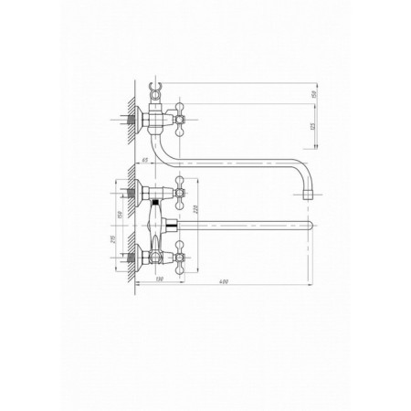 FAUZT FZS-701-32 bathtub mixer, two-wound, long spout, shower set, chrome-3