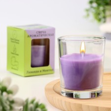 Aromatic candle in glass 5x6cm, lavender and menthol