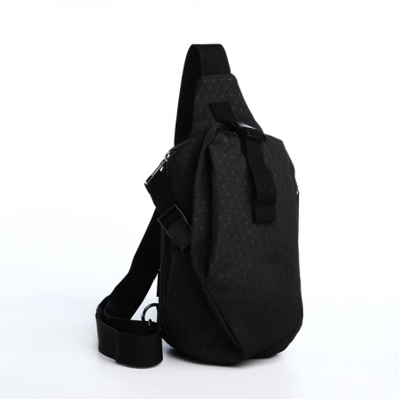 Slung bag youth from textiles, black color
