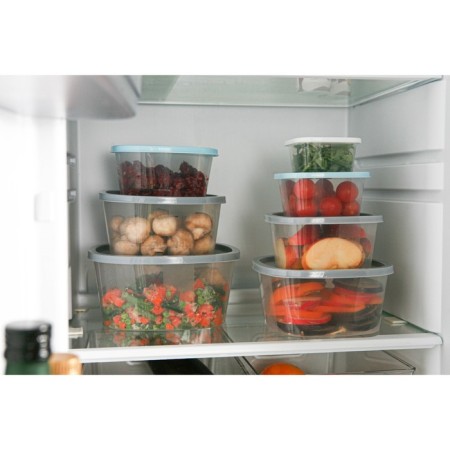 Food container Ricco, 230 ml, 9.6 × 9.6 × 5.2 cm, square, transparent color, blue cover-6
