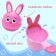 Plastic bucket for bathing and shampooing, children's bath bucket "Bunny" 500 ml., With a lea, color pink