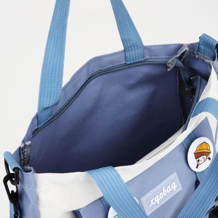Set a youth backpack on a zipper of textiles, a chover, bag, cosmetic bag, pencil color blue-8