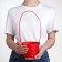 Wicker basket, bamboo, d13xh9.5/28 cm, red