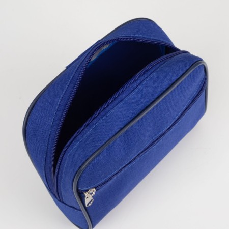 Lightning cosmetic bag, external pocket, cornflower color-2