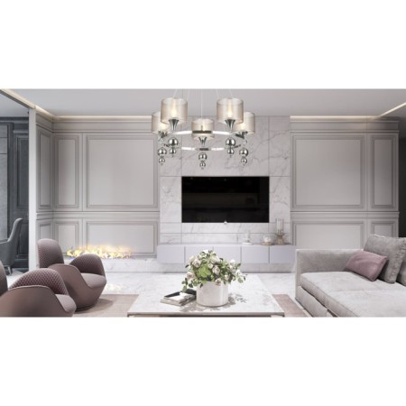 Suspended lamp 5x40W E14, size 63x63x100 cm-5