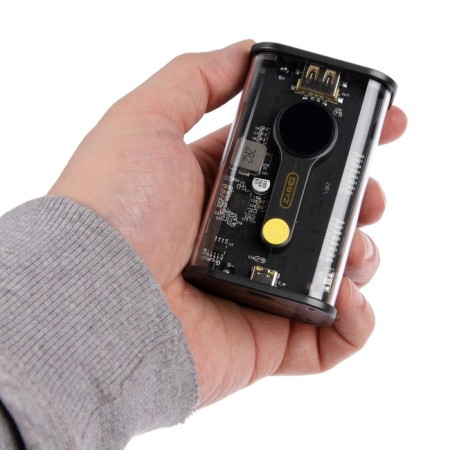 External BYZ W89, 10000 mAh, 1 Type-C, 1 USB, 22.5 W, 3 A, display, PD, black-7
