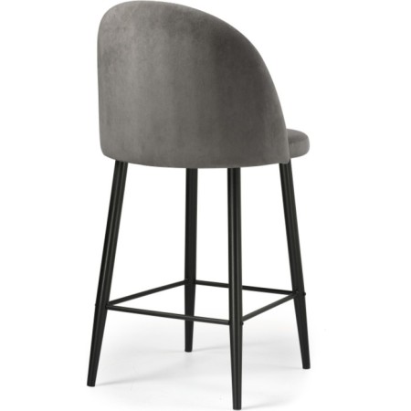 Metal amisore stool/velor, black/gray 48x53x95 cm-3
