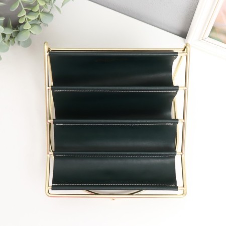 Claus for trifles metal, leatherette 4 tiers "Scandy" black 20.5x20x14.5 cm-2