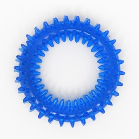 Chewing toy for dogs "needle ring", 9 cm, blue-1