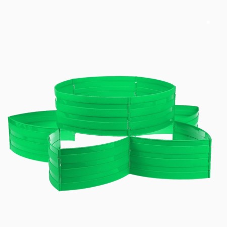 Plastic flowerbed, 15 × 540 cm, 18 sections, green, "designer"