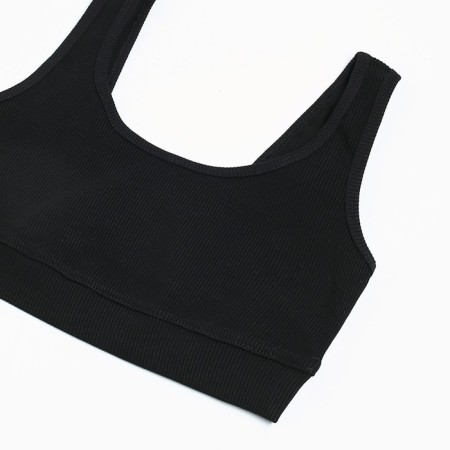 Top female shortened Mist Old School size 44, black color-5