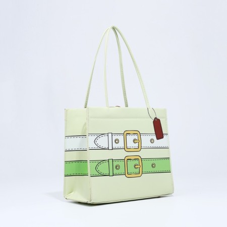 Female bag, lightning tout, green color-2
