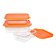 Set of glass containers, orange color, 3 pcs.