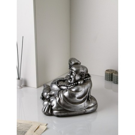 Figure "Necke", Polystone, 25 cm, silver color-1